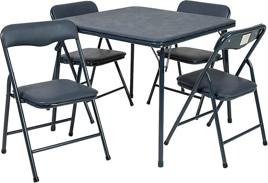 Flash Furniture Mindy Kids Navy 5 Piece Folding Table and Chair Set by FlashFurniture