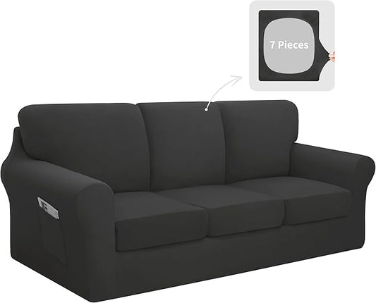 Easy-Going 7 Pieces Stretch Couch Cover Washable Sofa Cover Set by Easy-Going