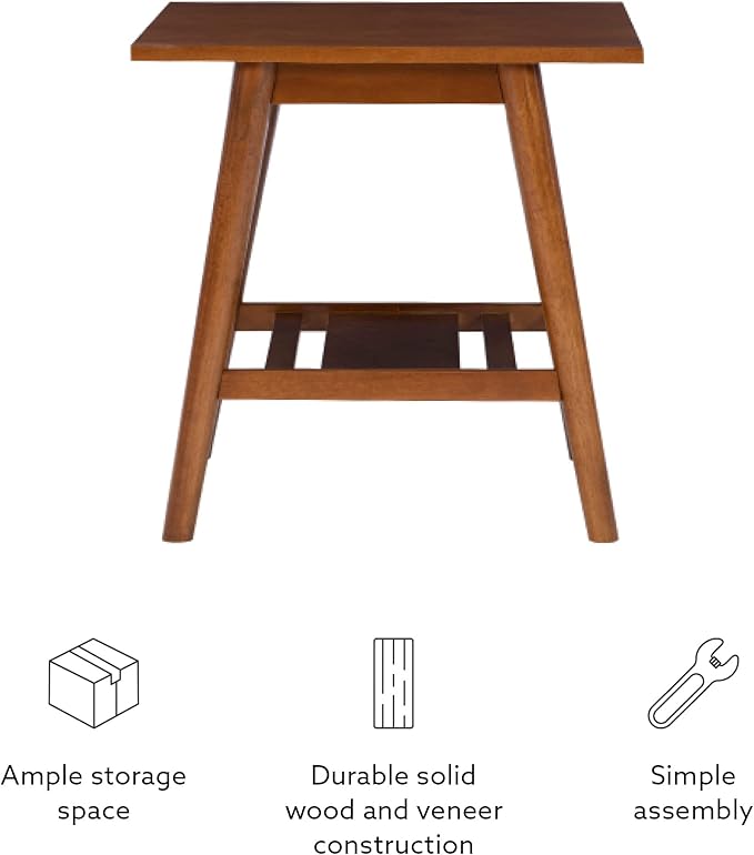 Linon Melissa Mid-Century Walnut End Table - Image 11
