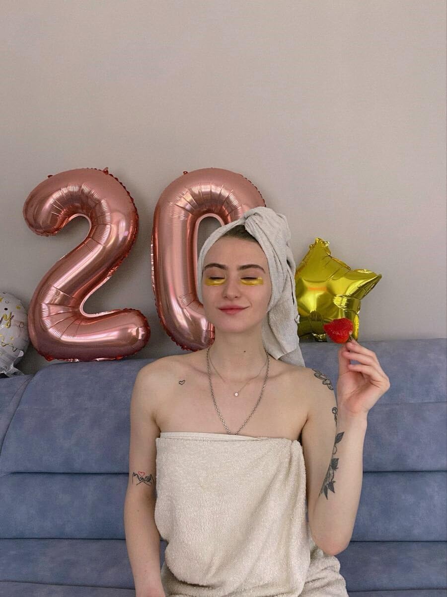 Rose gold 40 Inch 0 Number Balloons, 0 Decorations for 10 20 30 40 50 60 70 80 90 100 Birthday, Rose gold Foil Giant Birthday Graduations Anniversary Party Balloon