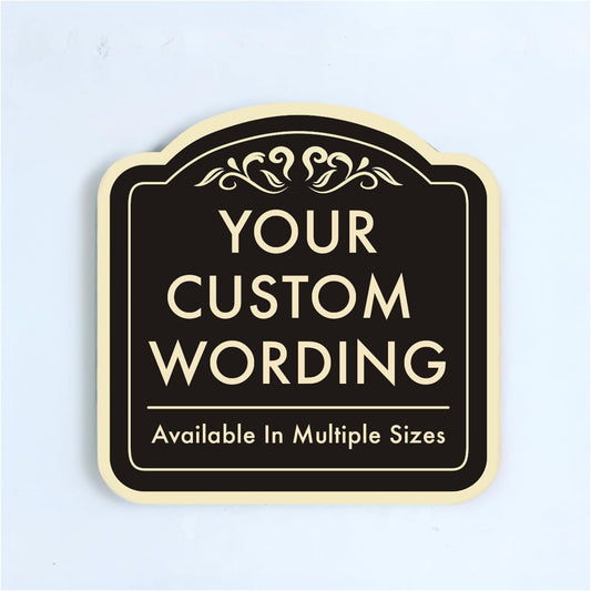 Custom Decorative Outdoor Metal Signs, Personalized Aluminum Signs, Waterproof Made In USA - Design 1 Black Charcoal 24x24 In