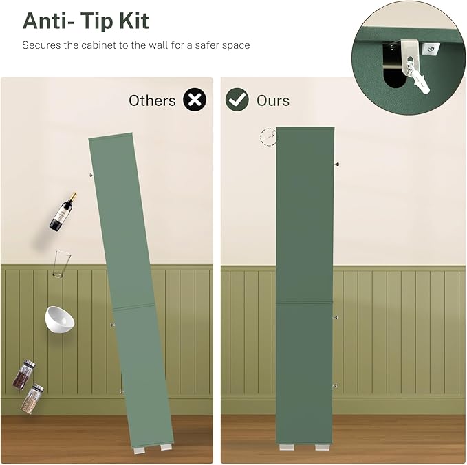 TEENFON Bathroom Cabinet, Narrow Bathroom Storage Cabinet - Image 8