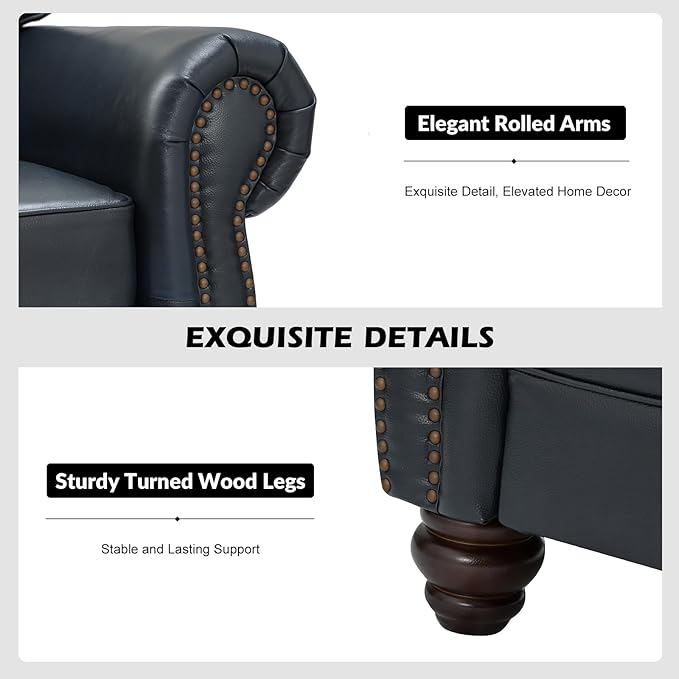 Classic 3-Seater Sofa with Premium Leather Upholstery, Stylish & Comfortable - Image 5