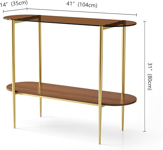 LumFurn Oval Glass Console Table - Image 2