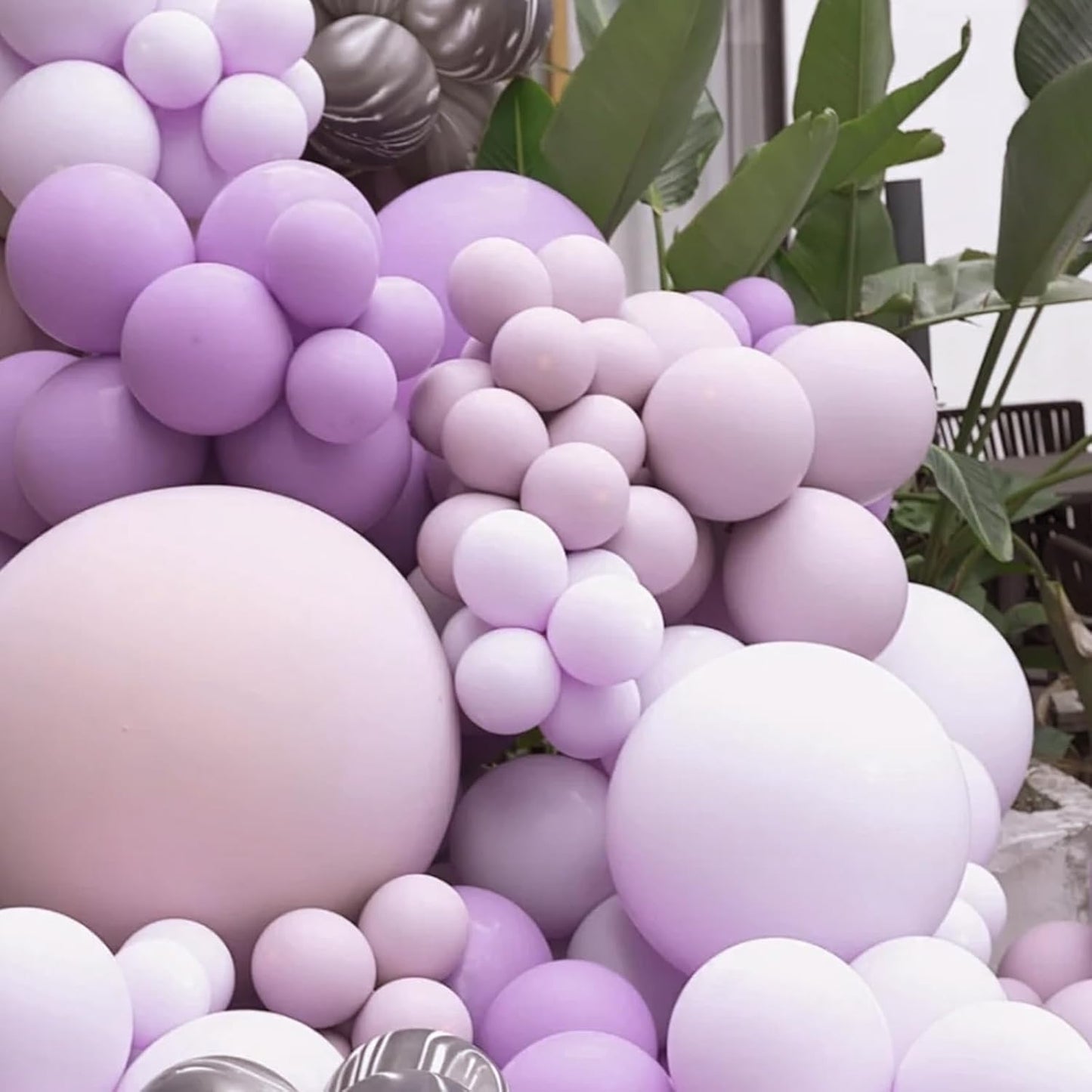 90pack Lilac Balloons Different Size 18/12/10/5 Inch Lilac Balloon Garland Arch Kit for Graduation, Wedding, Birthday, Princess Theme Party, Baby Shower, Anniversary Party Decorations