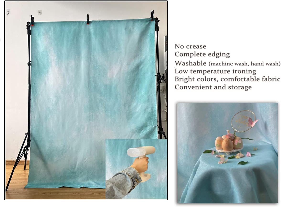 6x9ft Aqua Abstract Solid Photography Backdrops Gradient Portrait Photo Booth Background for Photographyer