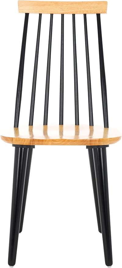 SAFAVIEH Home Collection Burris Natural/Black Windsor Spindle Solid Wood Side - Image 7