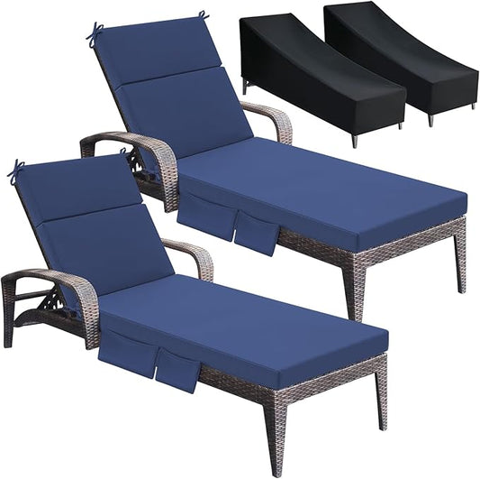 Patelai 2 Set Outdoor Chaise Lounge Cushions by Patelai