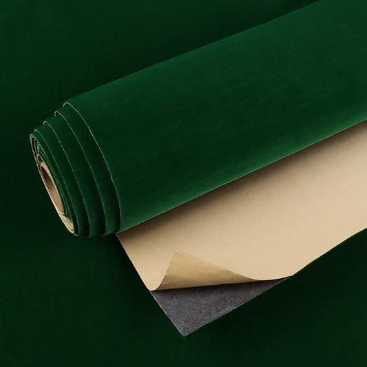 VEELIKE Self Adhesive Green Velvet Flock Liner Contact Paper by VEELIKE