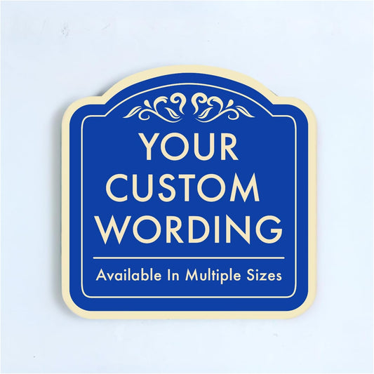 Custom Decorative Outdoor Metal Sign - Personalized Aluminum Design 1 Blue Steel - 24x24 In, Waterproof, Made In USA, Driveway Sign
