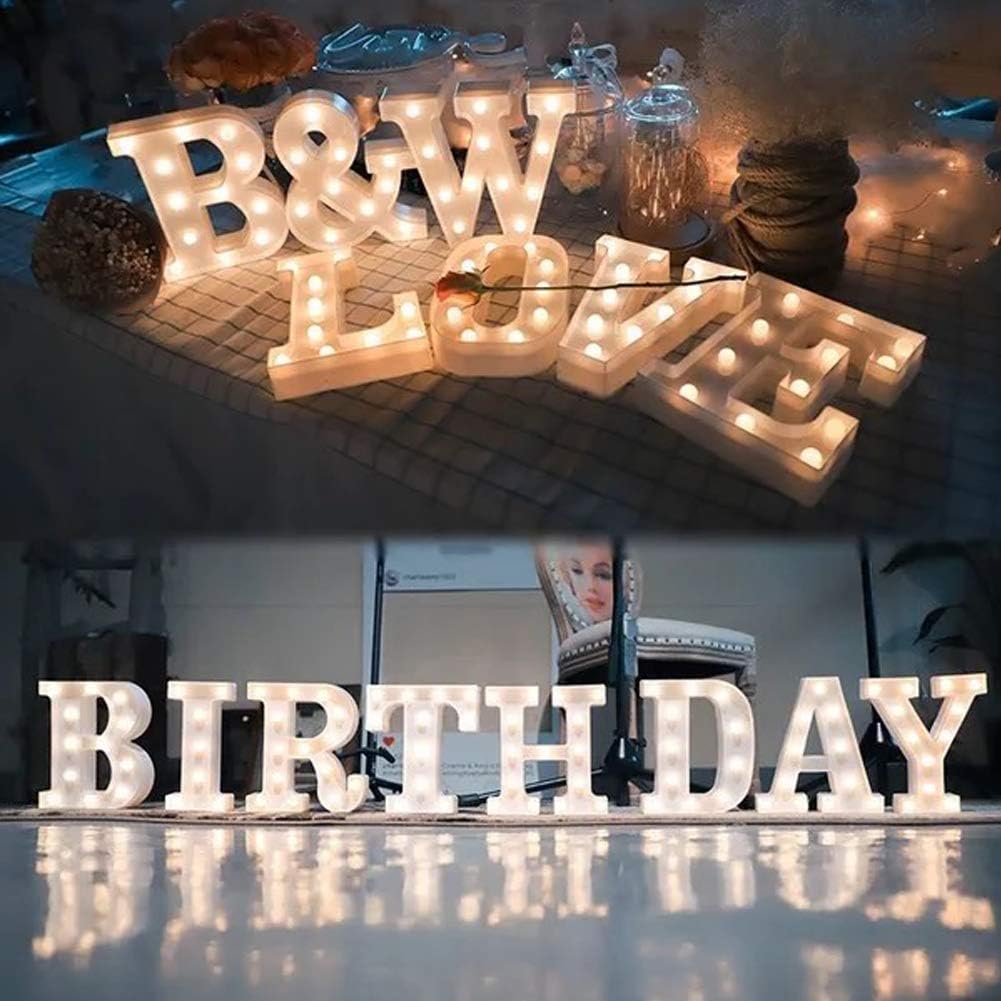 MUMUXI Marquee Light Up Letters | Large Light Up Numbers | Battery Powered and Bright with Every Letter of The Alphabet | for Wedding, Birthday, Party, Celebration, Christmas or Home Decoration (T)