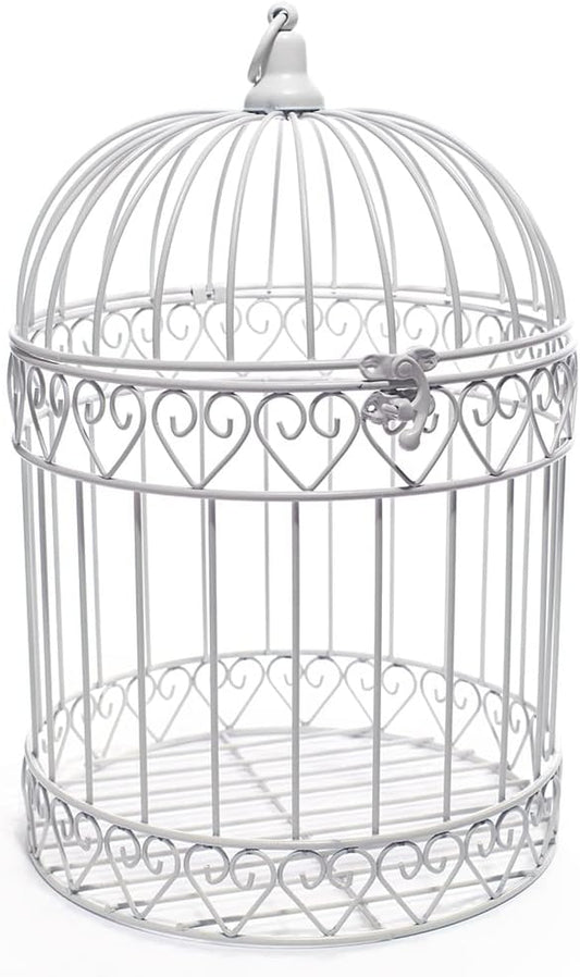 Anderson's Decorative Ivory Wire Birdcage Wedding Centerpiece, Table Décor, Hanging Decorations, Reusable