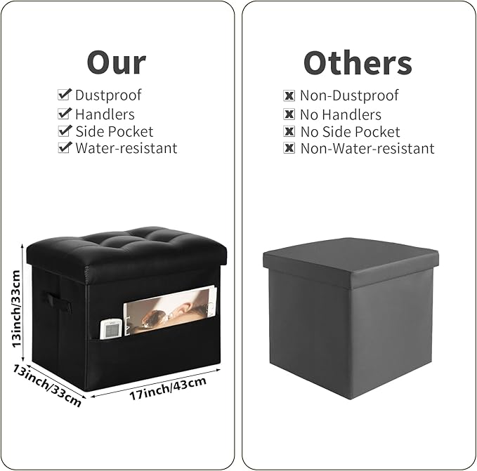 Storage Ottoman Foot Rest Stool - Image 3