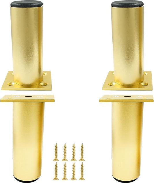 Set of 4 Aluminum Alloy Furniture Legs 4.7 Inch Height, 1.5 Inch Diameter by Kyuionty