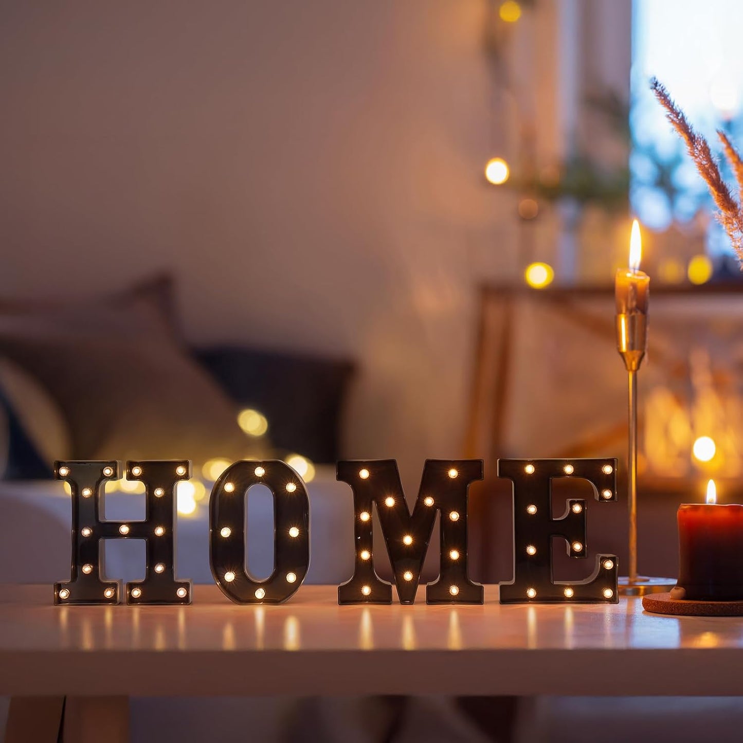 Foaky Black LED Letter Lights for Room Decor - Bedroom Wall Decor, Alphabet Lights for Home, Wedding, Party - Battery Operated （B）