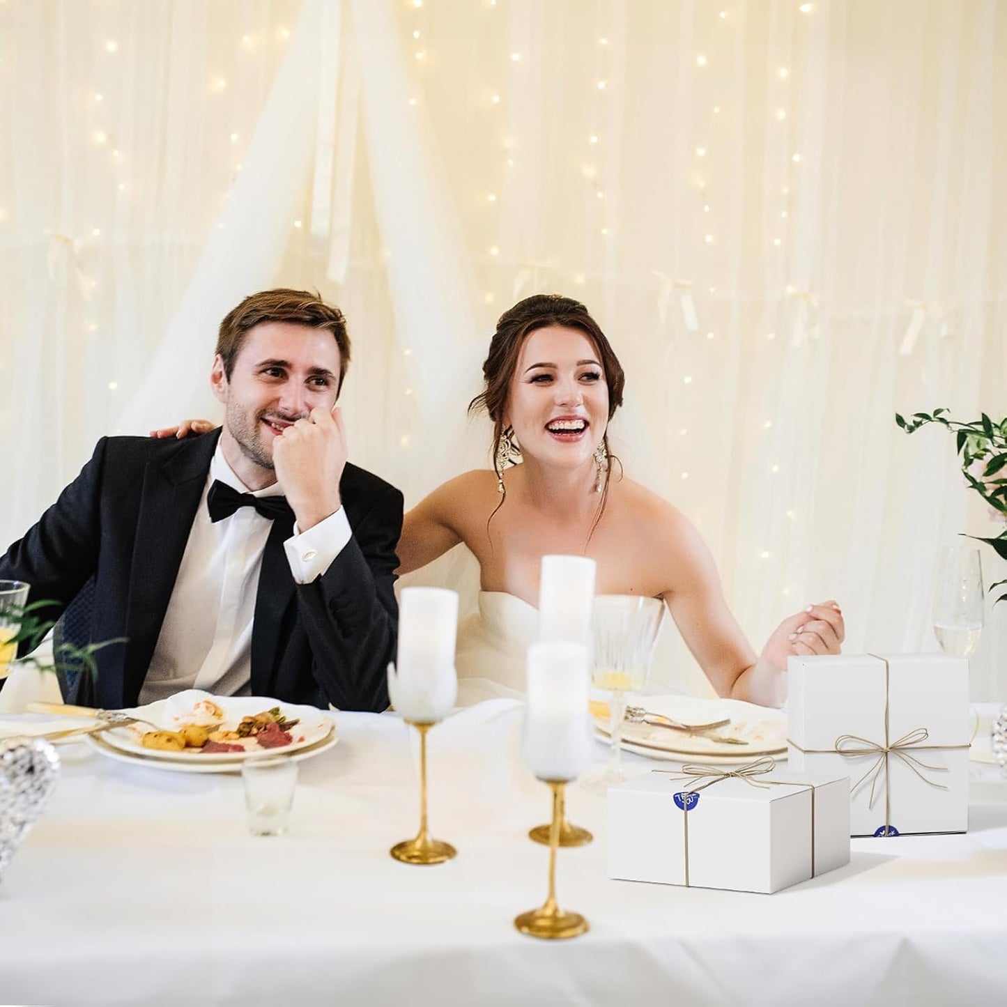 MESHA Gift Boxes Bulk with Lids 8x8x4'' 300PC White, Gift Boxes Bulk for Small Business, Bridesmaid Proposal Boxes with Lids for Engagement Wedding Favors