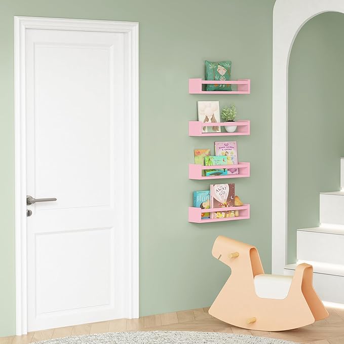 Forbena Pink Nursery Floating Shelves - Image 4