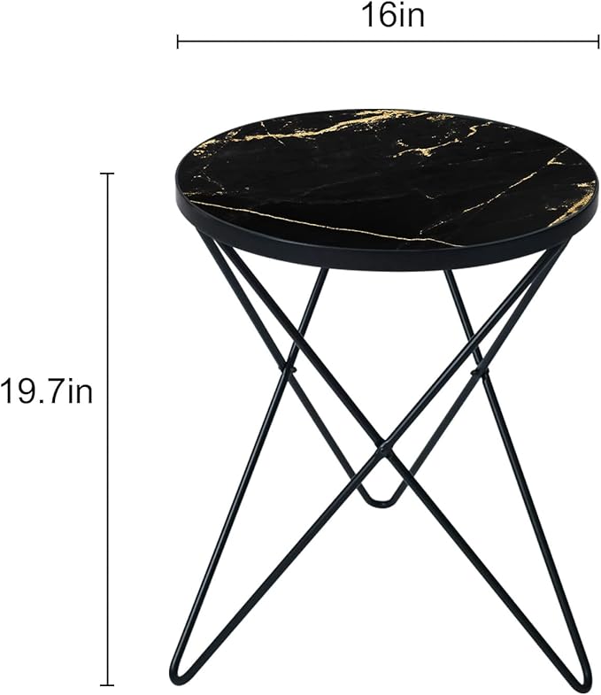 HLR Modern Round Side Table, End Table - Image 2