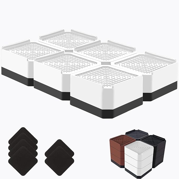 Bed Risers Heavy Duty, Adjustable Furniture Riser Blocks Lift 1.5, 4.3 inches by LiftLevelYourBed
