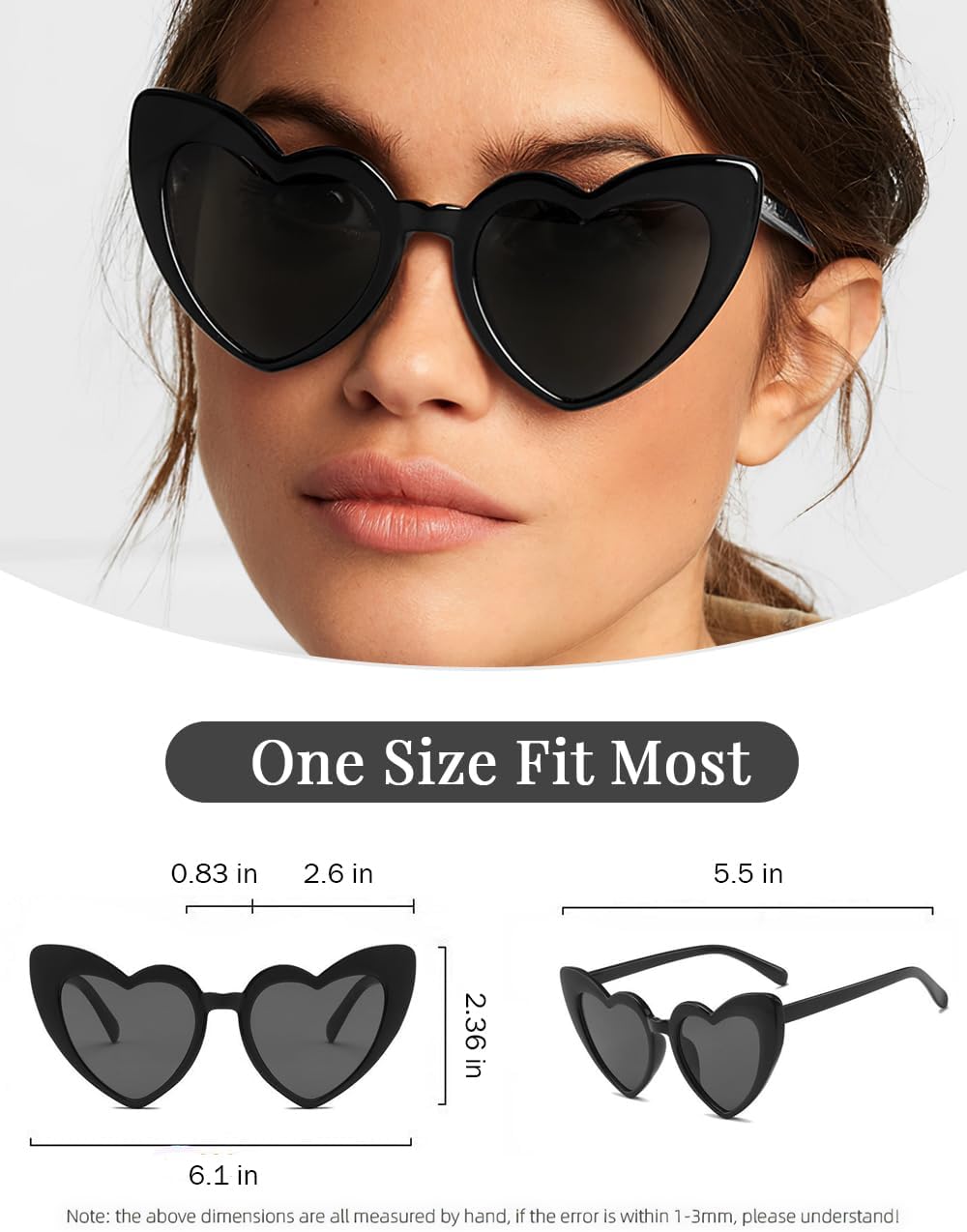 8 Pack Heart Sunglasses Vintage Cat Eye Heart Glasses Retro Bachelorette Bride Sunglasses Bulk for Women