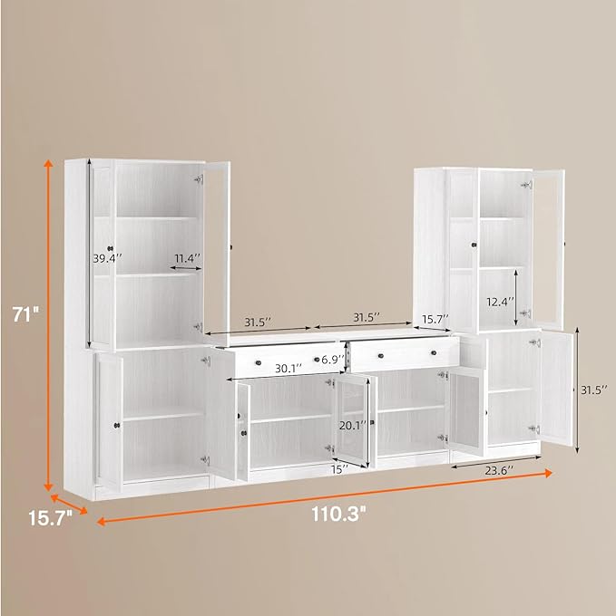 TUSY 71" TV Stand Storage Set - Image 2