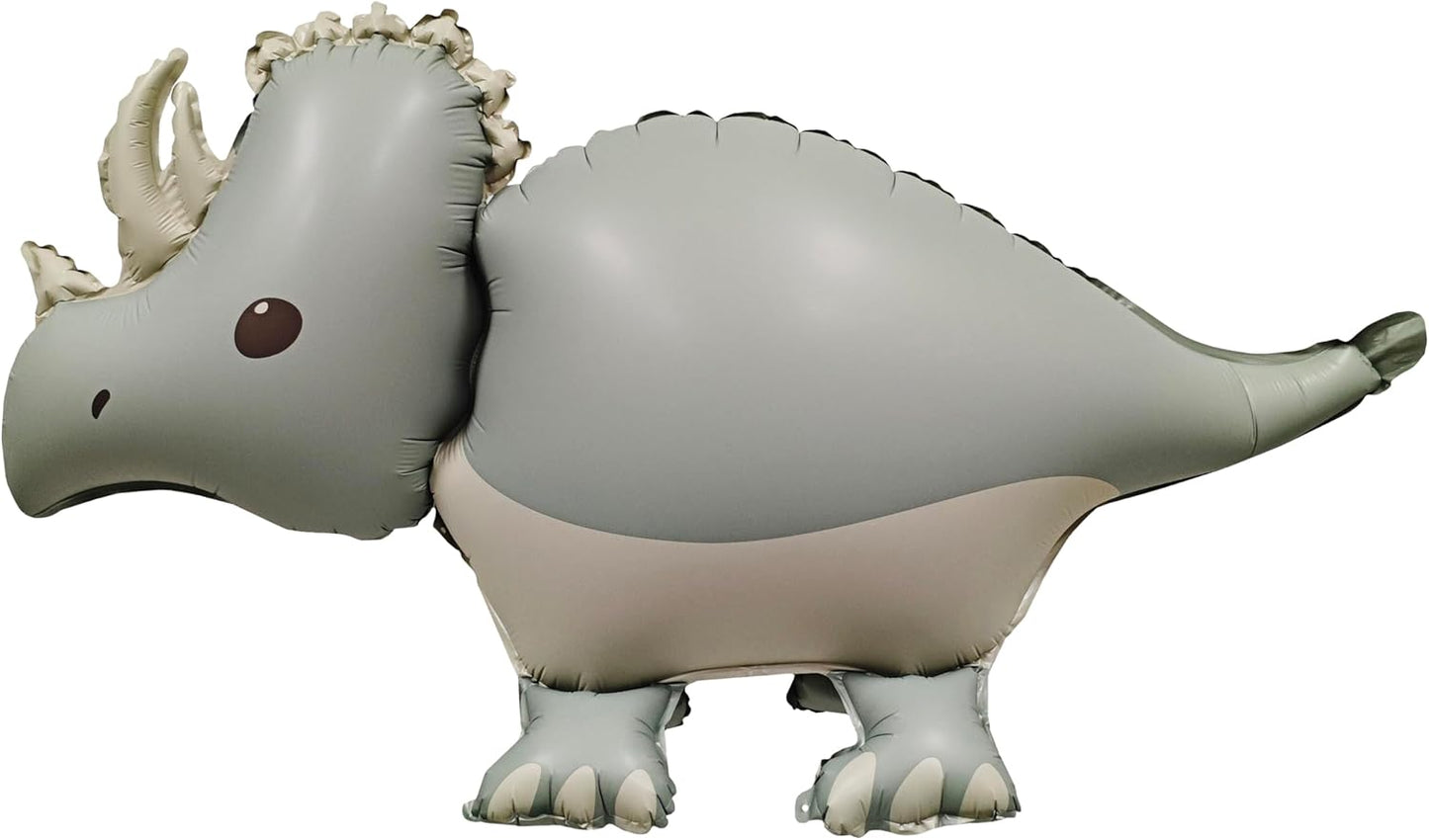 Matte Self Standing Dinosaur Tyrannosaurus Animal Balloons inflatable Triceratops Foil Balloons for Dinosaur themed Three Rex Birthday Party Boy Baby Shower Kids Adults Birthday Party Supplies Decor