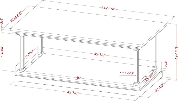 24/7 Shop at Home Ambridge Transitional Multi-Storage Wood 2-Piece Coffee Table - Image 4