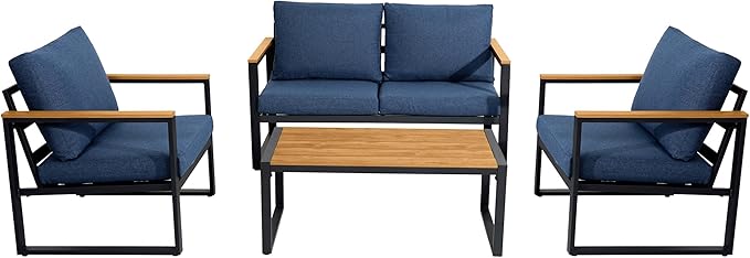 Patio Furniture Set, 4 Pieces Outdoor Patio Furniture - Image 7
