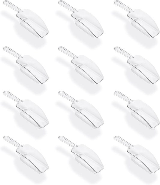 Super Z Outlet 5.5" Mini Acrylic Plastic Kitchen Scoops for Weddings, Candy Dessert Buffet, Ice Cream, Protein Powders, Coffee, Tea (Clear)