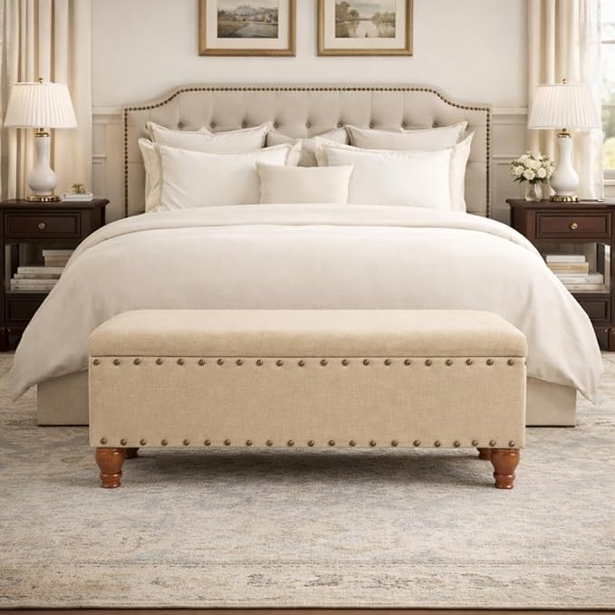 HomePop Large Rectangle Storage Bench - Image 2