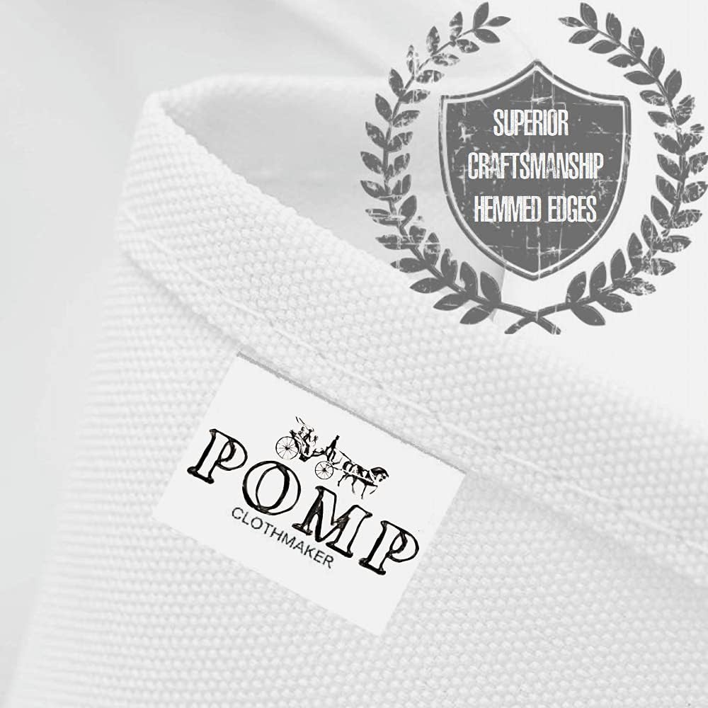Pomp Pure White 90" x 132" Poplin Polyester Tablecloth (2 Pack) | Wrinkle + Stain Resistant Easy Care Premium Fabric | Fits 6FT Rectangle Table