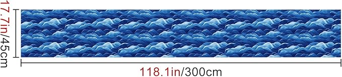 HOMETITUTE Wave Pattern Wallpaper Peel and Stick Ocean Blue Contact Paper Wall - Image 2