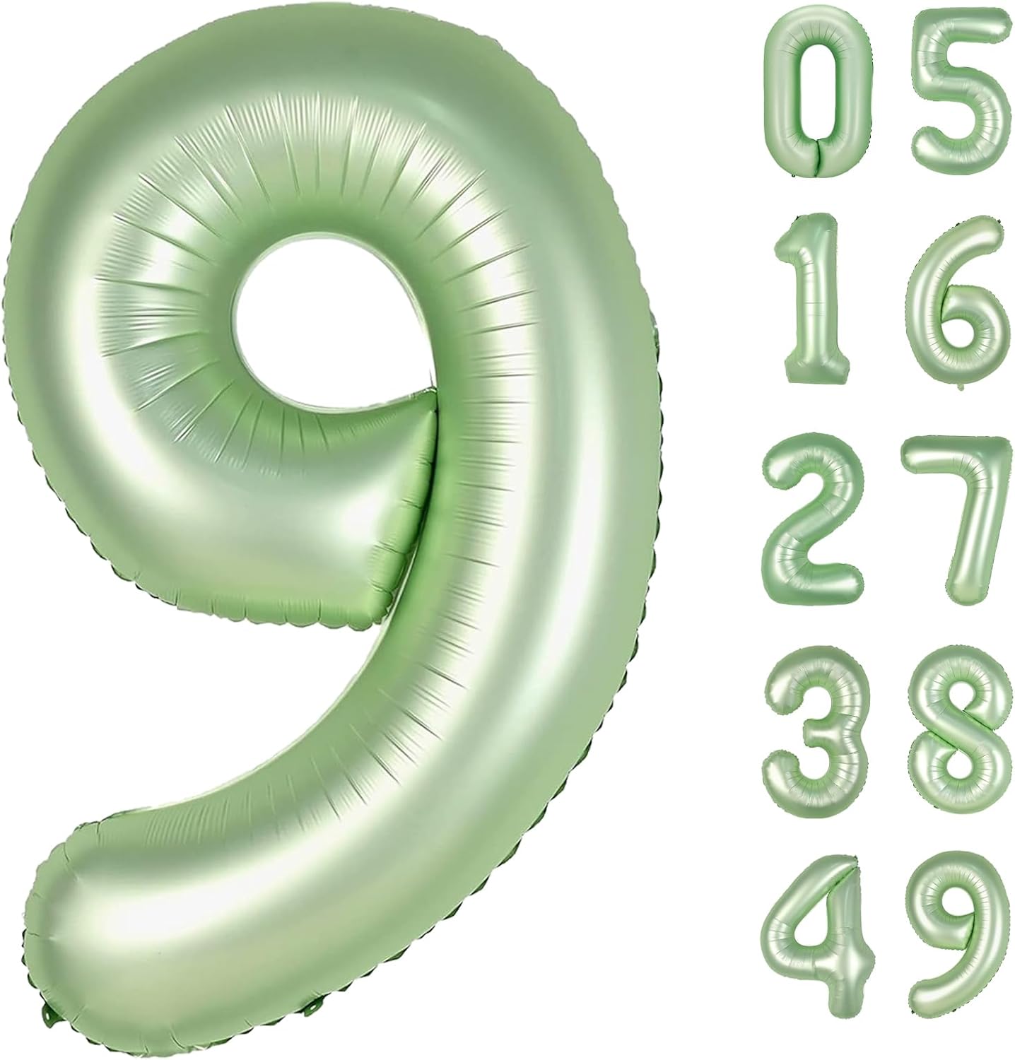 40 Inch Big Sage Green 9 Balloon Number, Jumbo Giant Happy 9th 19 29 39 49 99 Birthday Party Decorations,Oliver Green Large Nine Mylar Foil Anniversary Birthday Party Engagement Decorations