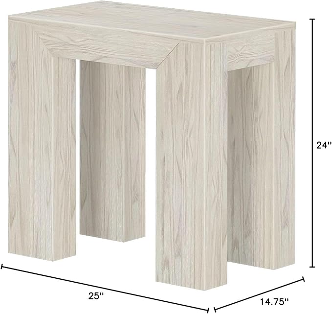 Plank+Beam Modern Rectangular Side Table, Slim Side Table - Image 2