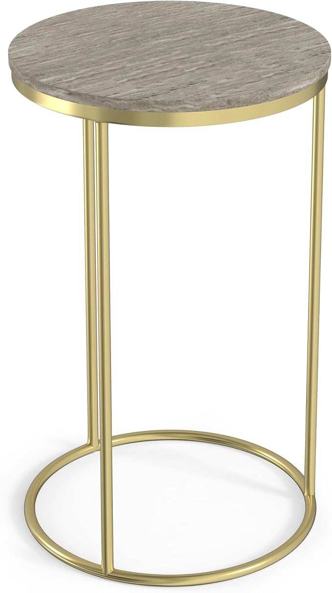 SIMPLIHOME Ashley Nesting Tables Set – 16 inch Wide Genuine Marble Top Metal - Image 7