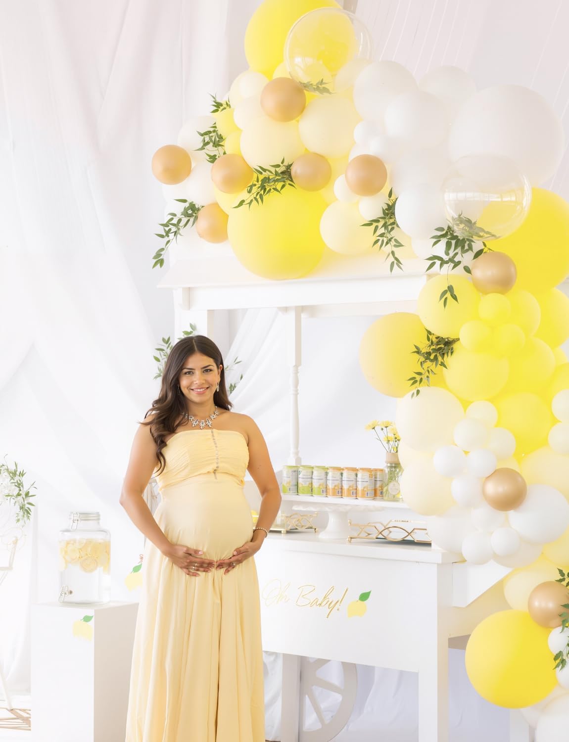 Yellow and White Balloons - 12inch Pastel Yellow Balloons Glitter Gold Confetti Balloon White Party Balloon for Sunflower Honeybee Theme Birthday Baby Shower Party Decorations, Indoor Outdoor