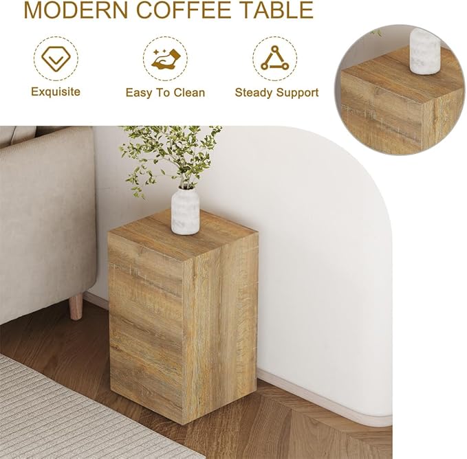 End Table, Side Table Living Room Table, Modern Sofa Couch Tables, Faux Marble - Image 4