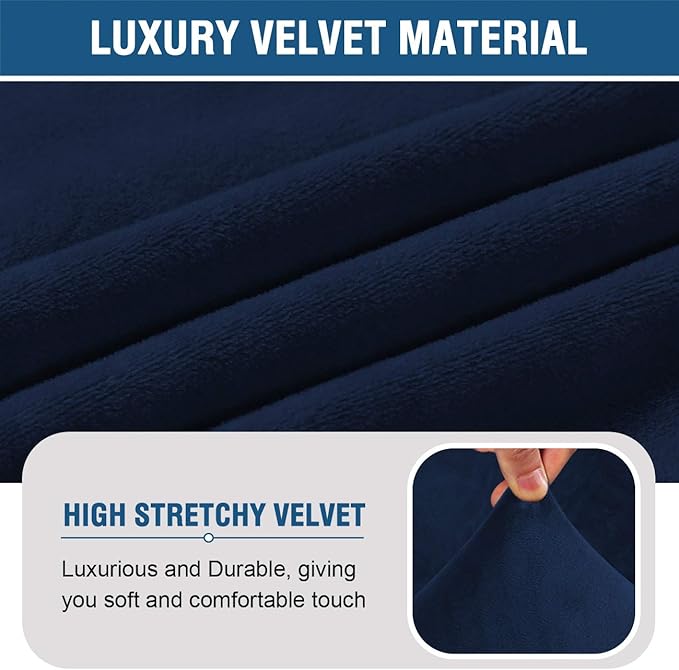 H.VERSAILTEX Armless Accent Chair Covers Thick Velvet Armless Chair Slipcovers - Image 5