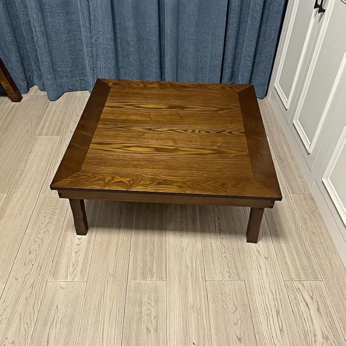 Rustic Wooden Korean Coffee Table Folding Legs, 24 x 24 inches - Image 5