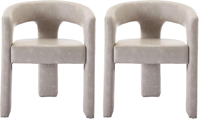 VESCASA Faux Leather Barrel Dining Chair by VESCASA