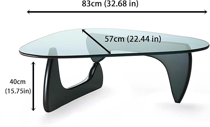EASYSOUL Modern Glass Coffee Table, 32.68" D x 22.44" W x 15.75" H, Abstract - Image 2
