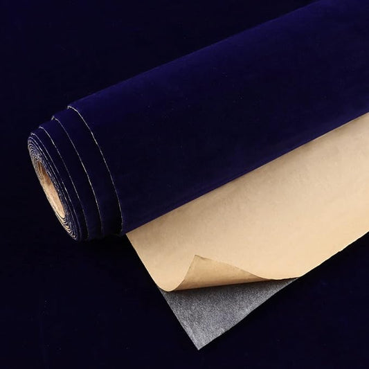 VEELIKE Dark Blue Velvet Fabric Wallpaper Peel and Stick Soft Felt Drawer by VEELIKE