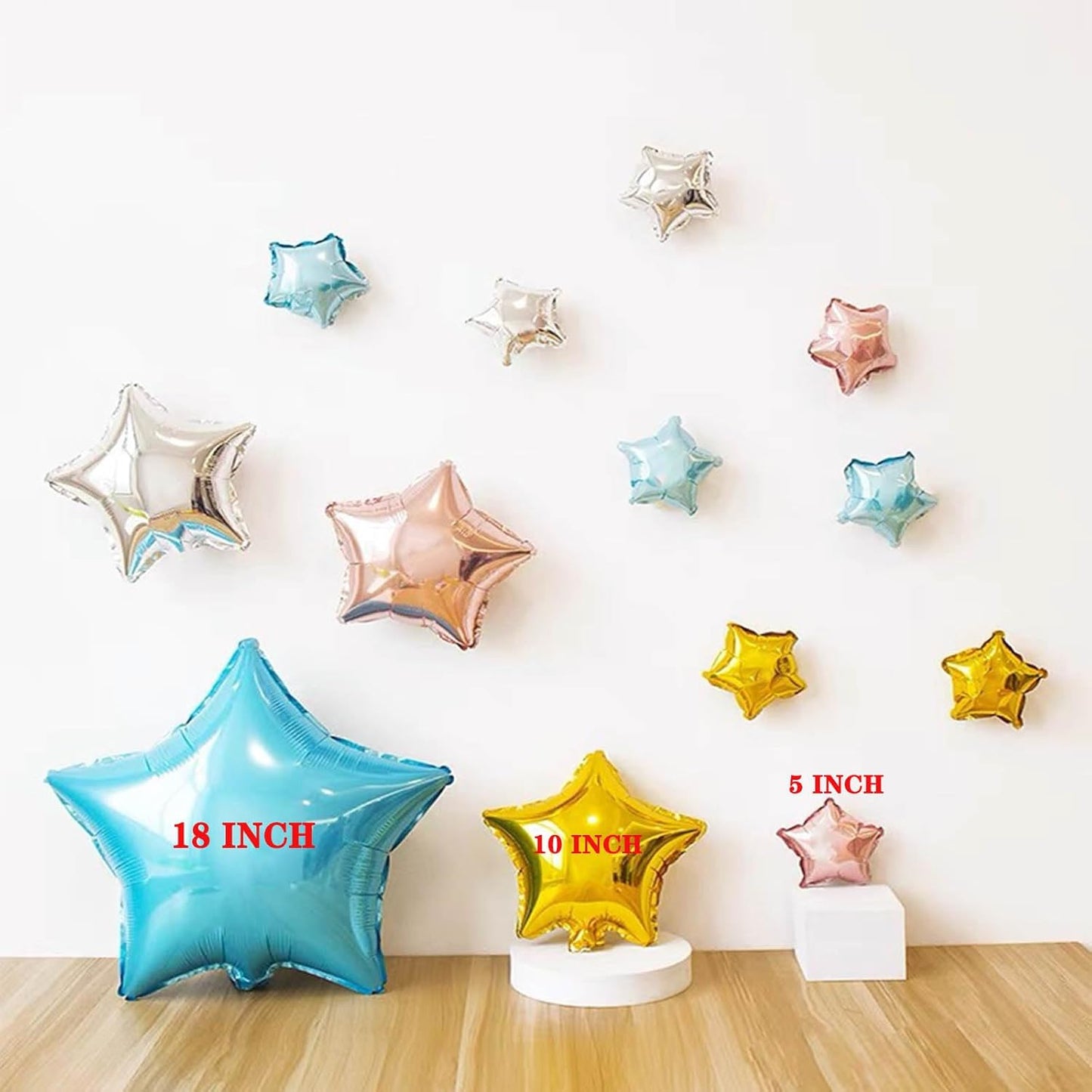 50 Pieces Silver Star Balloons - 5" Small Silver Foil Star Mylar Balloons for Party Decorations