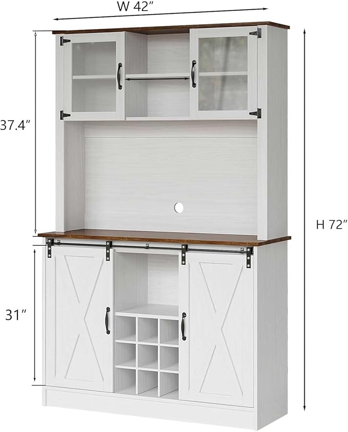 4ever2buy Farmhouse Coffee Bar Cabinet - Image 2