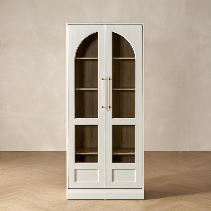 mopio Blake Tall Display Cabinet, Kitchen Buffet Pantry Cupboard, Trophy by MopioInc