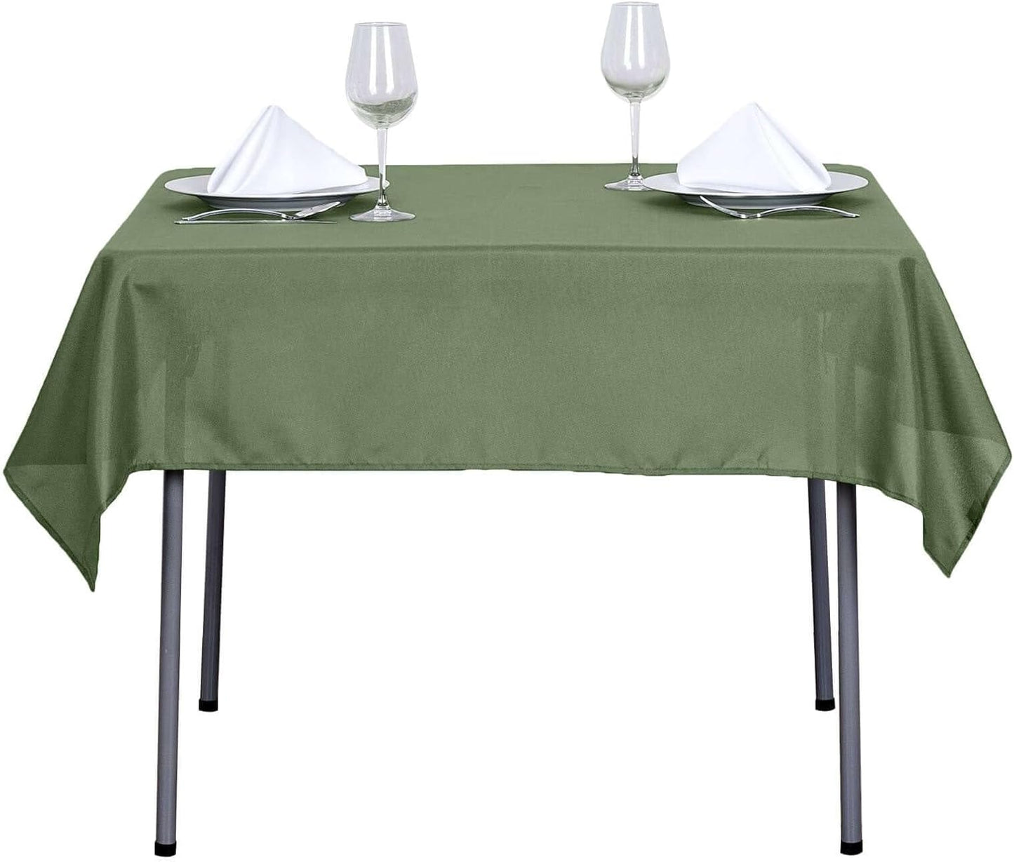 Efavormart 54x54 Moss Green Wholesale Linens Seamless Polyester Square Linen Tablecloth for Wedding Banquet Party Restaurant