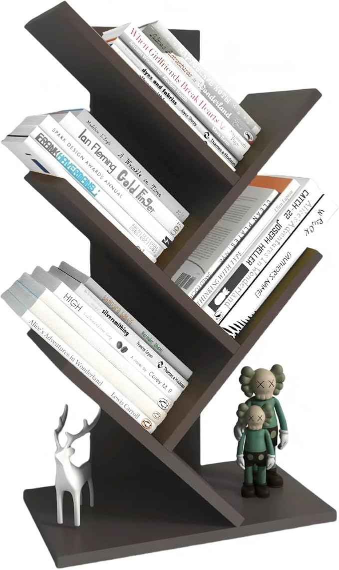 Godferyxin Book Tree Bookshelf, 5-Tier Wood Bookshelf Tree Bookcase - Image 9
