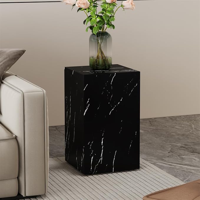 End Table, Side Table Living Room Table, Faux Marble Sofa Couch Bedside - Image 3