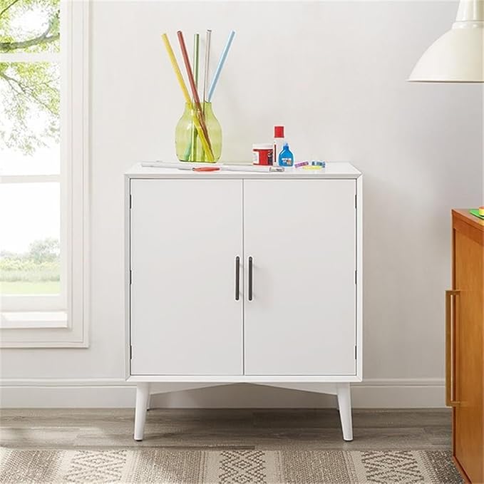 Home Square 2 Door Wood Bar Cabinet Set in White - Image 4