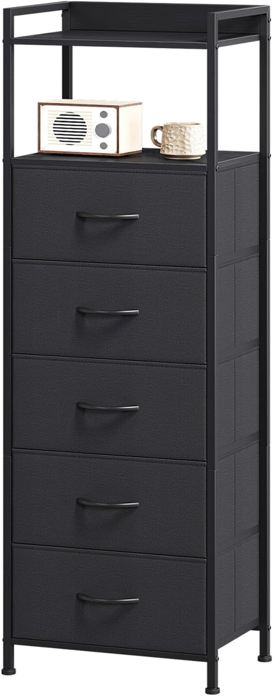 Somdot Tall Dresser for Bedroom, 5 Drawers Nightstand Vertical Storage Tower by Somdot